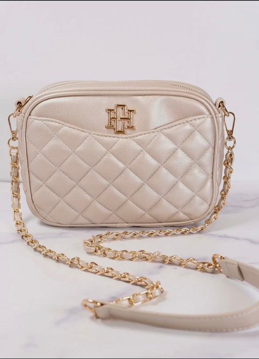 Quilted Crossbody - Light Pewter