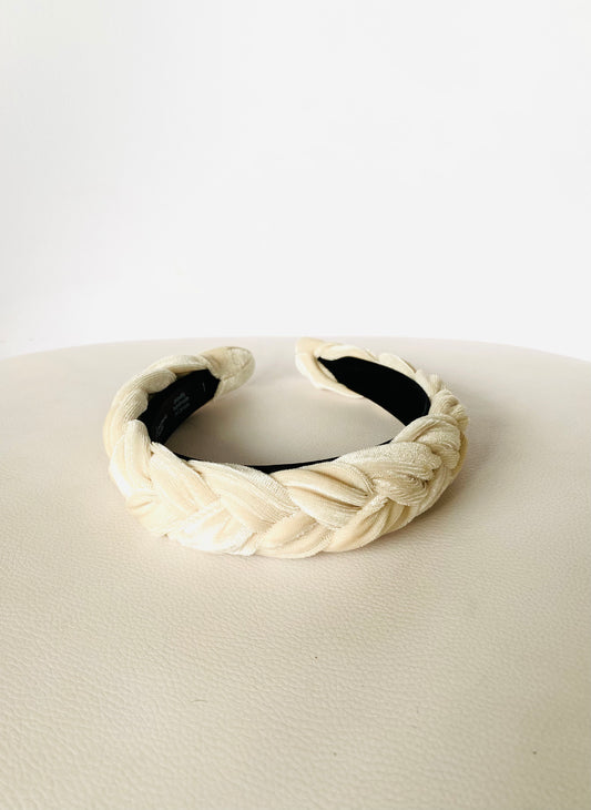 Cream braided headband
