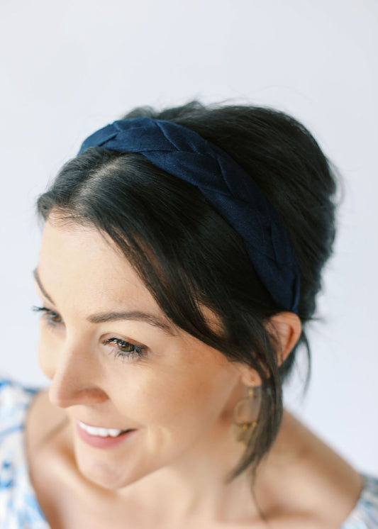 Navy Blue Braided Headband
